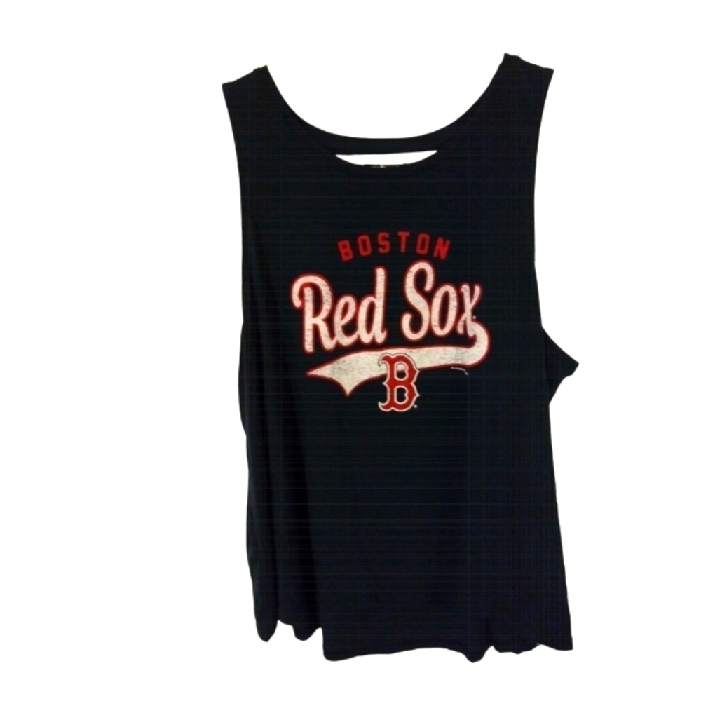 Boston Red Sox Fan Tank Black with Red & White Lettering Plus Sized XXL